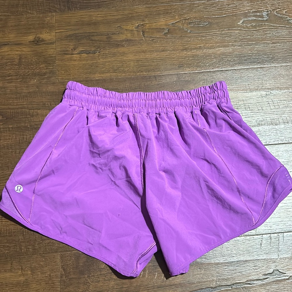 Purple 4 inch lululemon hottie hot shorts